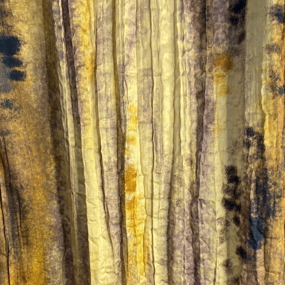 MNG Mango Exclusive Collection Skirt Maxi Watercolor Crinkle Pleated Medium - Picture 7 of 15